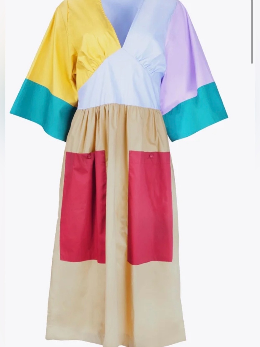 Stella Nova Celeste Colorblock Poplin Dress In Multicolor XS - Picture 4 of 7